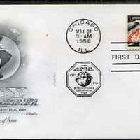 United States 1958 International Geophysical Year on illustrated cover with first day cancel, SG 1106