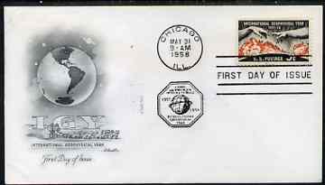 United States 1958 International Geophysical Year on illustrated cover with first day cancel, SG 1106