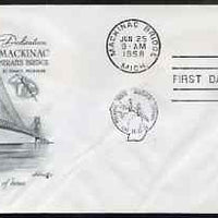 United States 1958 Mackinac Bridge Commemoration on illustrated cover with first day cancel, SG 1108