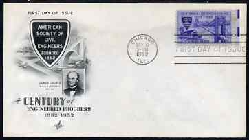 United States 1952 Centenary of American Society of Civil Engineers on illustrated cover with first day cancel, SG 1009