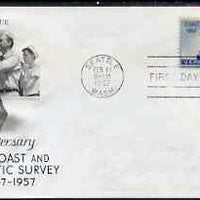 United States 1957 150th Anniversary of Coast & Geodetiv Survey on illustrated cover with first day cancel, SG 1090