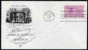United States 1957 Centenary of American Institute of Architects on illustrated cover with first day cancel, SG 1091
