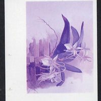 Guyana 1985-89 Orchids Series 2 plate 70 (Sanders' Reichenbachia) unmounted mint imperf progressive proof in blue & red only