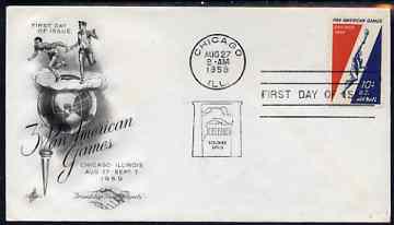 United States 1959 Third Pan-American Games on illustrated cover with first day cancel, SG A1134