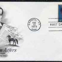 United States 1973 American Arts Commemoration - Robinson Jeffers (poet) on illustrated cover with first day cancel, SG 1485