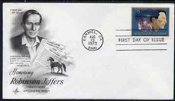 United States 1973 American Arts Commemoration - Robinson Jeffers (poet) on illustrated cover with first day cancel, SG 1485