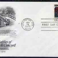 United States 1975 American Revolution - Battles of Lexington & Concord on illustrated cover with first day cancel, SG 1559