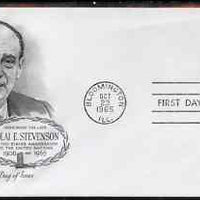 United States 1965 Adlai E Stevenson Commemoration (UN Ambassador) on illustrated cover with first day cancel, SG 1257