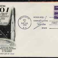 United States 1960 'Echo 1' Communications for Peace on illustrated cover with first day cancel, SG 1172