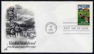 United States 1984 25th Anniversary of Alaska Statehood on illustrated cover with first day cancel, SG 2063