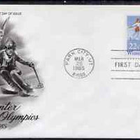 United States 1985 Winter Special Olympic Games on illustrated cover with special Writer's Day day cancel, SG 2175