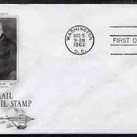United States 1962 DC-8 over Capitol 8c coil stamp on illustrated cover (featuring Sir George Cayley (aerial navigator) with first day cancel, SG A1210