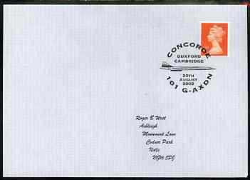 Postmark - Great Britain 2002 cover for Concorde 101 G-AXDN with Duxford cancel illustrated with Concorde
