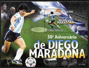 St Thomas & Prince Islands 2010 Diego Maradona perf souvenir sheet unmounted mint