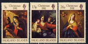 Falkland Islands 1981 Christmas Paintings perf set of 3 unmounted mint, SG 409-11