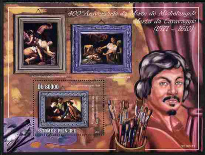 St Thomas & Prince Islands 2010 Caravaggio Paintings perf souvenir sheet unmounted mint