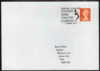 Postmark - Great Britain 2002 cover for Peter Pan with special Chicken Shed Theatre Company cancel