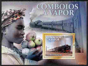 St Thomas & Prince Islands 2010 African Steam Trains perf souvenir sheet unmounted mint