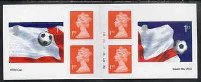 Great Britain 2002 Football World Cup - self-adhesive booklet containing 6 x first class stamps (2 x Football & 4 x Machins) SG PM6