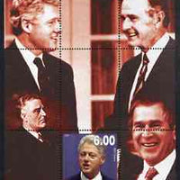 Tadjikistan 2000 Bill Clinton (with other US Presidents) perf souvenir sheet unmounted mint with Scout logos in margin