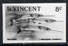 St Vincent 1975 Ballyhoo 8c stamp size Black & white,photographic proof similar to issued stamp but with thicker lettering and without imprint, as SG 428