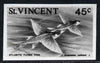 St Vincent 1975 Atlantic Flyingfish 45c stamp size Black & white,photographic proof similar to issued stamp but with thicker lettering and without imprint, as SG 436