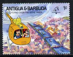 Antigua 1989 Helicopter over River Seine 1c (from Disney Philexfrance '89 set) unmounted mint, SG 1299