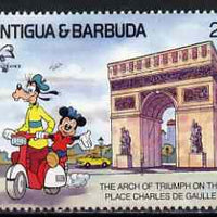 Antigua 1989 Scooter Ride past Arc de Triomphe 2c (from Disney Philexfrance '89 set) unmounted mint, SG 1300