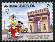 Antigua 1989 Scooter Ride past Arc de Triomphe 2c (from Disney Philexfrance '89 set) unmounted mint, SG 1300