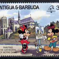 Antigua 1989 Painting the Notre Dame 3c (from Disney Philexfrance '89 set) unmounted mint, SG 1301