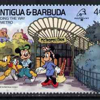 Antigua 1989 Leaving the Metro Underground Station 4c (from Disney Philexfrance '89 set) unmounted mint, SG 1302
