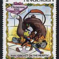Anguilla 1983 Jiminy Cricket with Violin & Kettle 2c (from Disney 'Dickens Christmas Stories' set) unmounted mint, SG 578