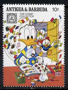 Antigua 1989 Donald with Stamp Album 10c (from Disney 'American Philately' set) unmounted mint, SG 1332