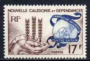 New Caledonia 1963 Freedom From Hunger 17f unmounted mint, SG 368