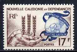 New Caledonia 1963 Freedom From Hunger 17f unmounted mint, SG 368