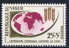 Niger Republic 1963 Freedom From Hunger 25f + 5f unmounted mint, SG 128