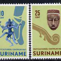 Surinam 1967 20th Anniversary of Cultural Centre set of 2 unmounted mint, SG 615-16