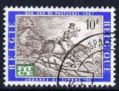 Belgium 1967 Telecommunications Day - opt on Stamp Day (19th cent Postman) fine used, SG 2021