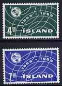 Iceland 1965 ITU Centenary perf set of 2 unmounted mint, SG 421-22