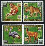 Niger Republic 1996 Animal Conservation perf set of 4 with Rotary Emblem unmounted mint