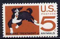 United States 1966 Humane Treatment of Animals 5c unmounted mint, SG 1287