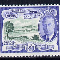 St Kitts-Nevis 1952 KG6 Salt Pond $1.20 from Pictorial def set unmounted mint SG 104
