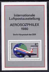 Germany - East 1980 Aerosozphilex 1980 Airmail Exhibition perf m/sheet unmounted mint, SG MS E2240
