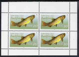 Germany - East 1987 Brown Trout 10pf perf sheetlet of 4 unmounted mint, SG E2802