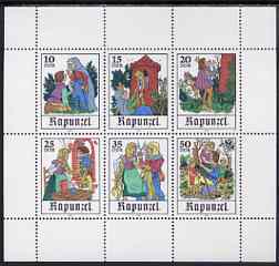 Germany - East 1978 Fairy Tales Rapunzel by Brothers Grimm perf sheetlet containing set of 6 values unmounted mint, SG E2092a