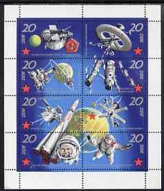 Germany - East 1971 Soviet Space Research perf sheetlet containing set of 8 values unmounted mint, SG E1357a