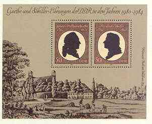 Germany - East 1982 Goethe & Von Schiller Commemoration (writers) perf m/sheet unmounted mint, SG MS E2390