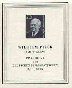 Germany - East 1960 President Pieck Mourning issue imperf m/sheet unmounted mint, SG MS E517a