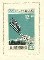 Albania 1963 Innsbruck Winter Olympic Games imperf m/sheet (Ski Jumper) unmounted mint, as SG MS 797a, Mi BL 21