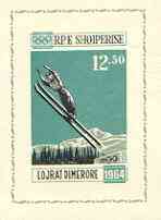 Albania 1963 Innsbruck Winter Olympic Games imperf m/sheet (Ski Jumper) unmounted mint, as SG MS 797a, Mi BL 21